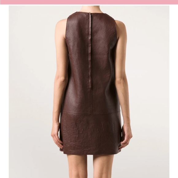 3.1 Phillip Lim Two-Tone Leather Shift Dress in Graphite. Size 2. - Picture 3 of 16